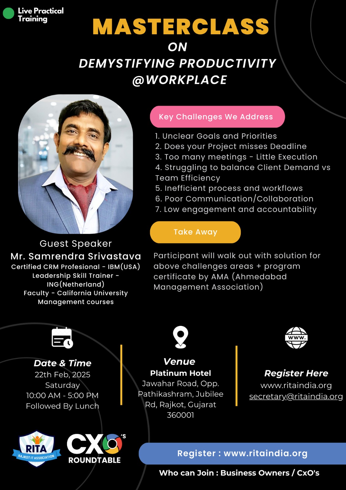 Masterclass on Demystifying Productivity @ Workplace